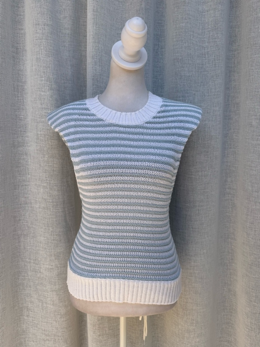 Philosophy di Lorenzo Serafini striped blue white nautical knitted vest top